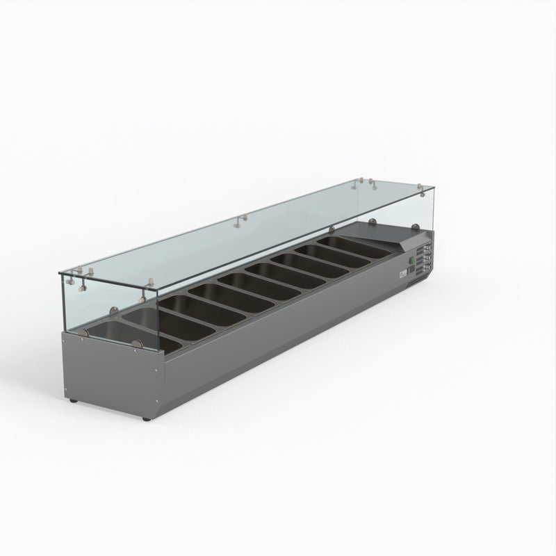 FED-X Flat Glass Salad Bench XVRX2000/380