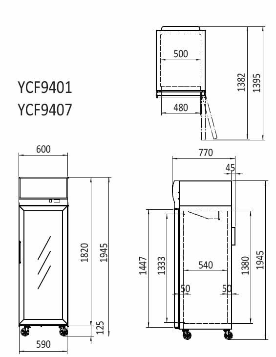 Atosa Single Glass Door Lightbox Freezer