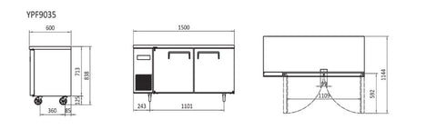 Atosa 1.5m Freezer Undercounter