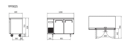 Atosa 1.2m Freezer Undercounter