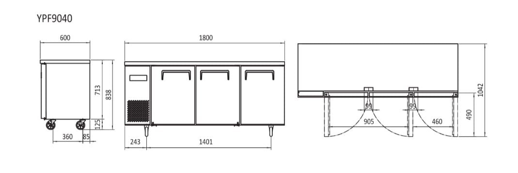 Atosa 1.8m Refrigerator Undercounter