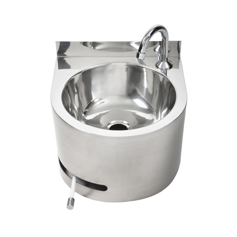 3Monkeez Round Hands Free Knee Operated Stainless Steel Basin - Complete Unit with Thermostatic Mixing Valve