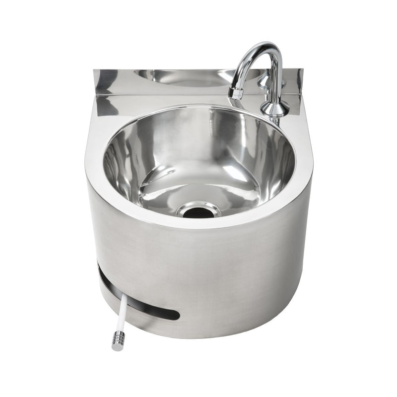 3Monkeez Round Hands Free Knee Operated Stainless Steel Basin - Complete Unit with Tempering Valve