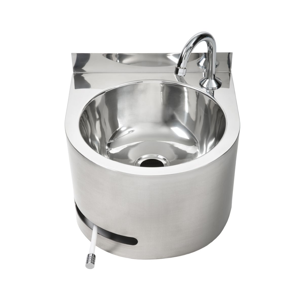 3Monkeez Round Hands Free Knee Operated Stainless Steel Basin - Basin Only