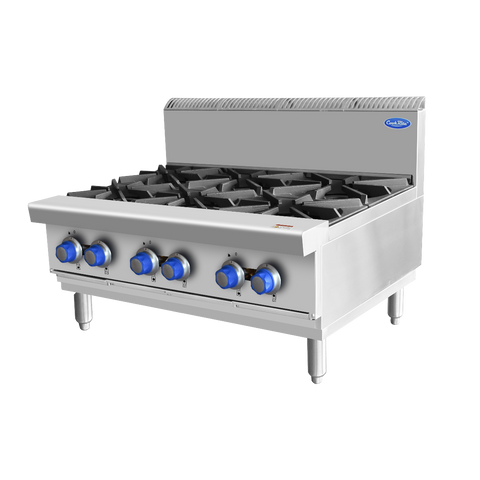 Cookrite 168Mj/h Open 6 Burner Cook Tops LPG AT80G6B-C-LPG