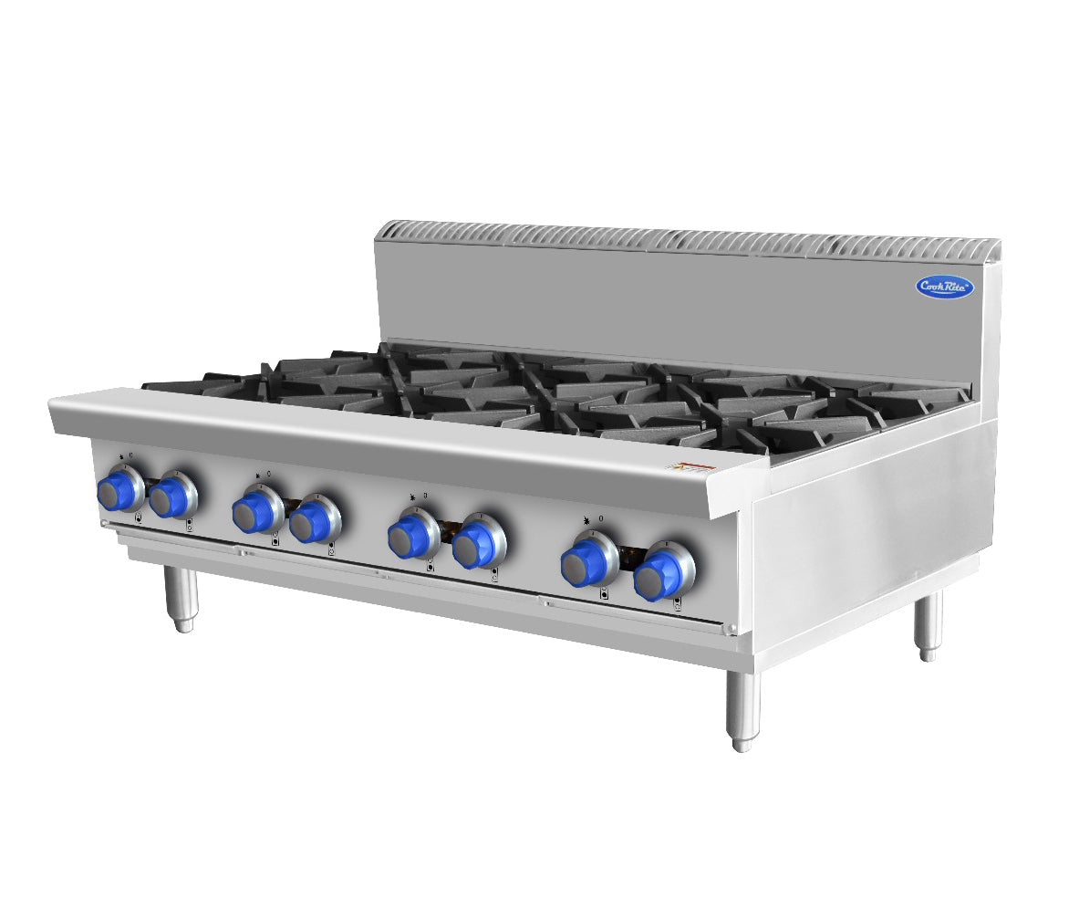 Cookrite 224Mj/h Open 8 Burner Cook Tops LPG AT80G8B-C-LPG