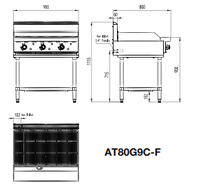 CookRite 900 mm Radiant Char Grills LPG