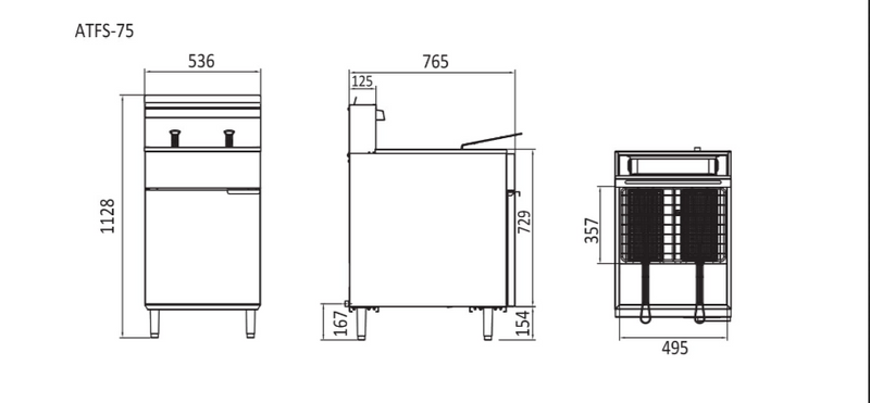 CookRite 4 Tubes Gas Deep Fryer LPG