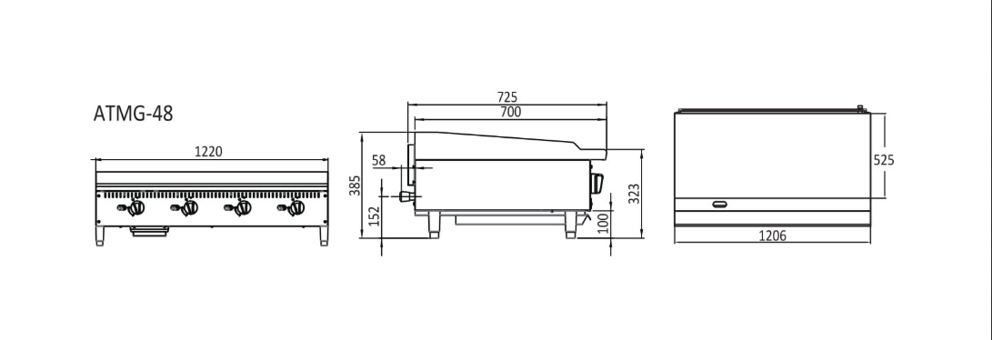 CookRite 1220mm Griddle NG