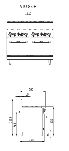 CookRite 8 Burner with Oven LPG