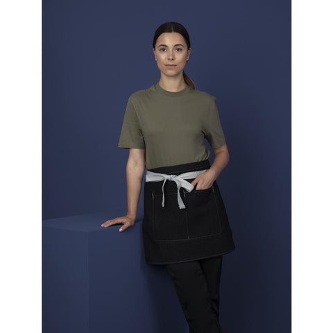 Southside Waist Apron Denim Black with Grey Ties - B995
