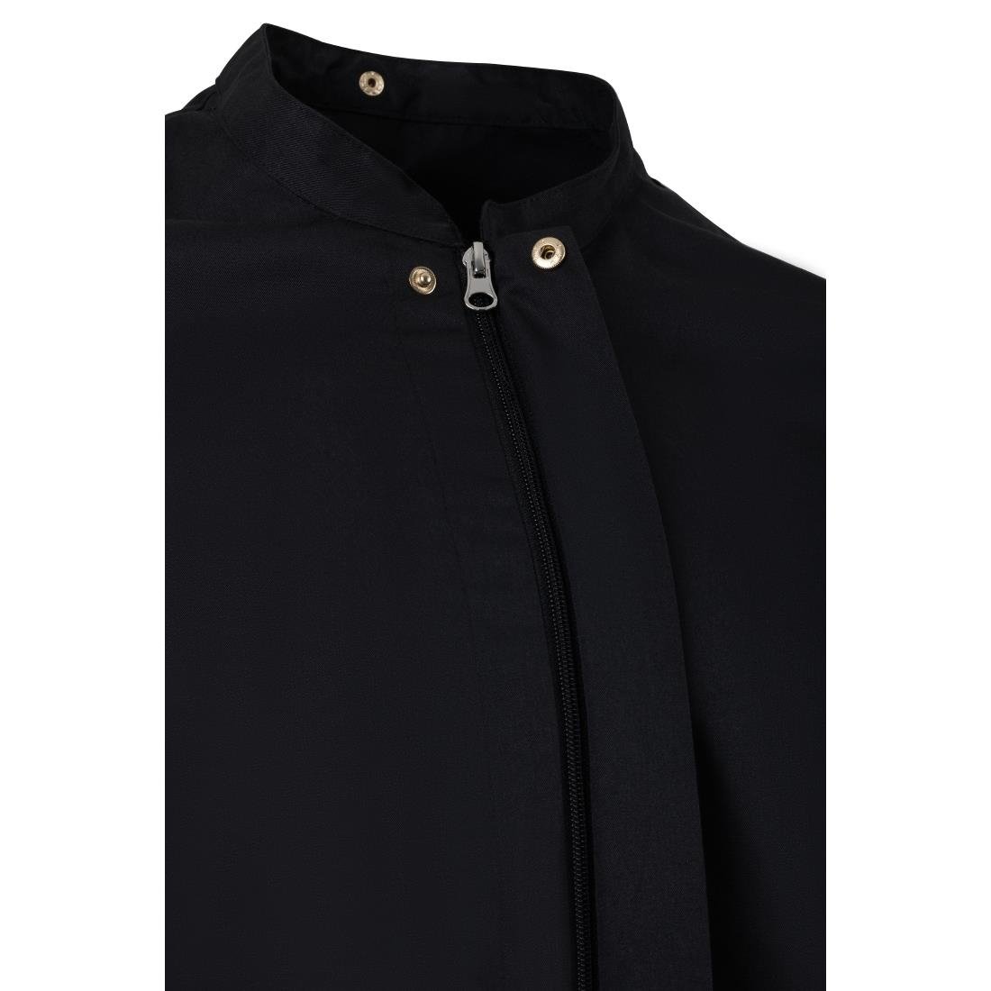 Southside Harlem Short Sleeve Zipper Chef Jacket Black Size XL - BA115-XL