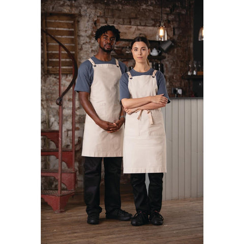 Southside Cotton Canvas Bib Apron Stone - BB685