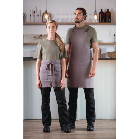 Southside Cotton Canvas Bib Apron Washed Grey - BB687