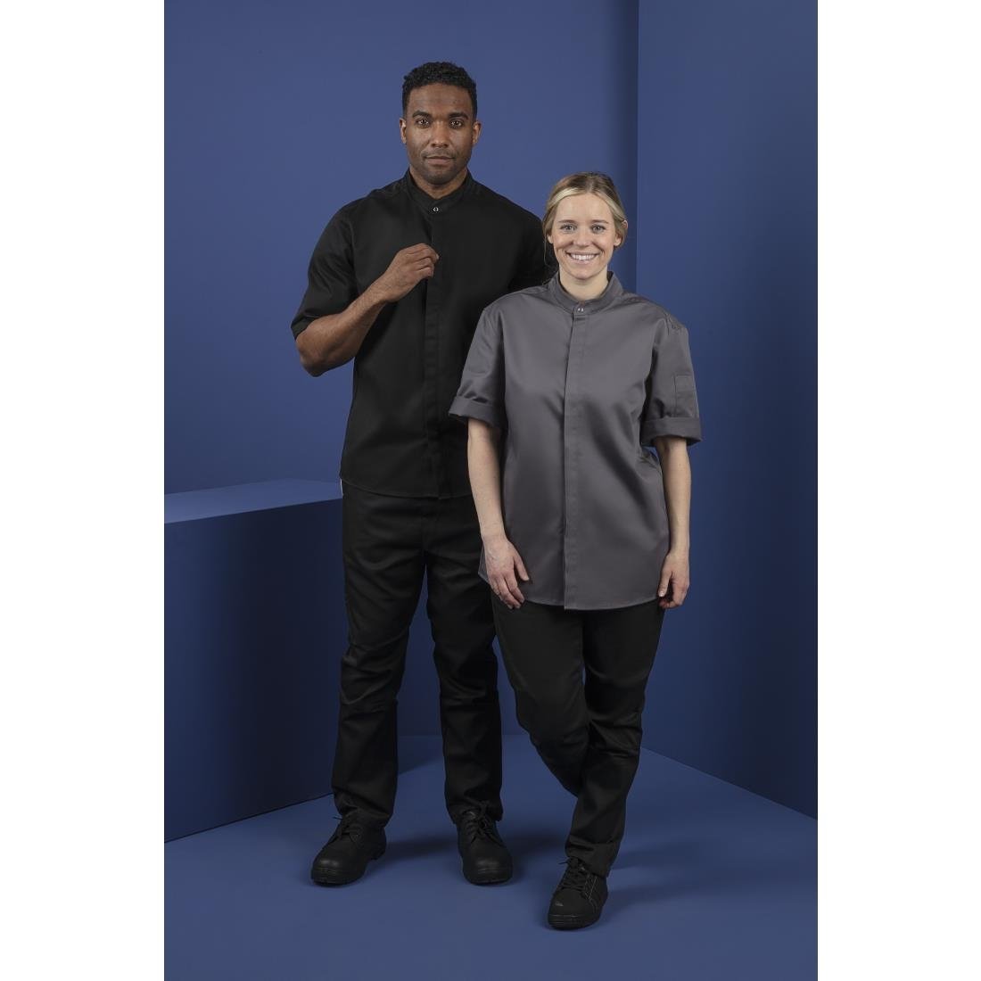 Southside Band Collar Chefs Jacket Black Size XL - BB711-XL