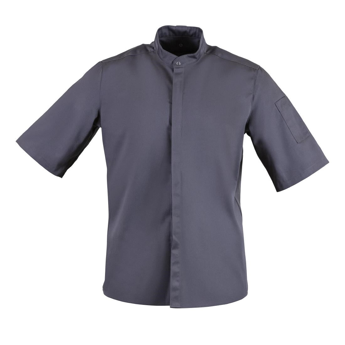 Southside Band Collar Chefs Jacket Charcoal Size L - BB712-L
