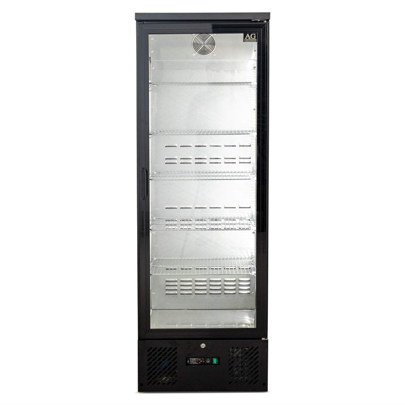 AG 300L Upright Glass Door Display / Backbar Fridge - Black
