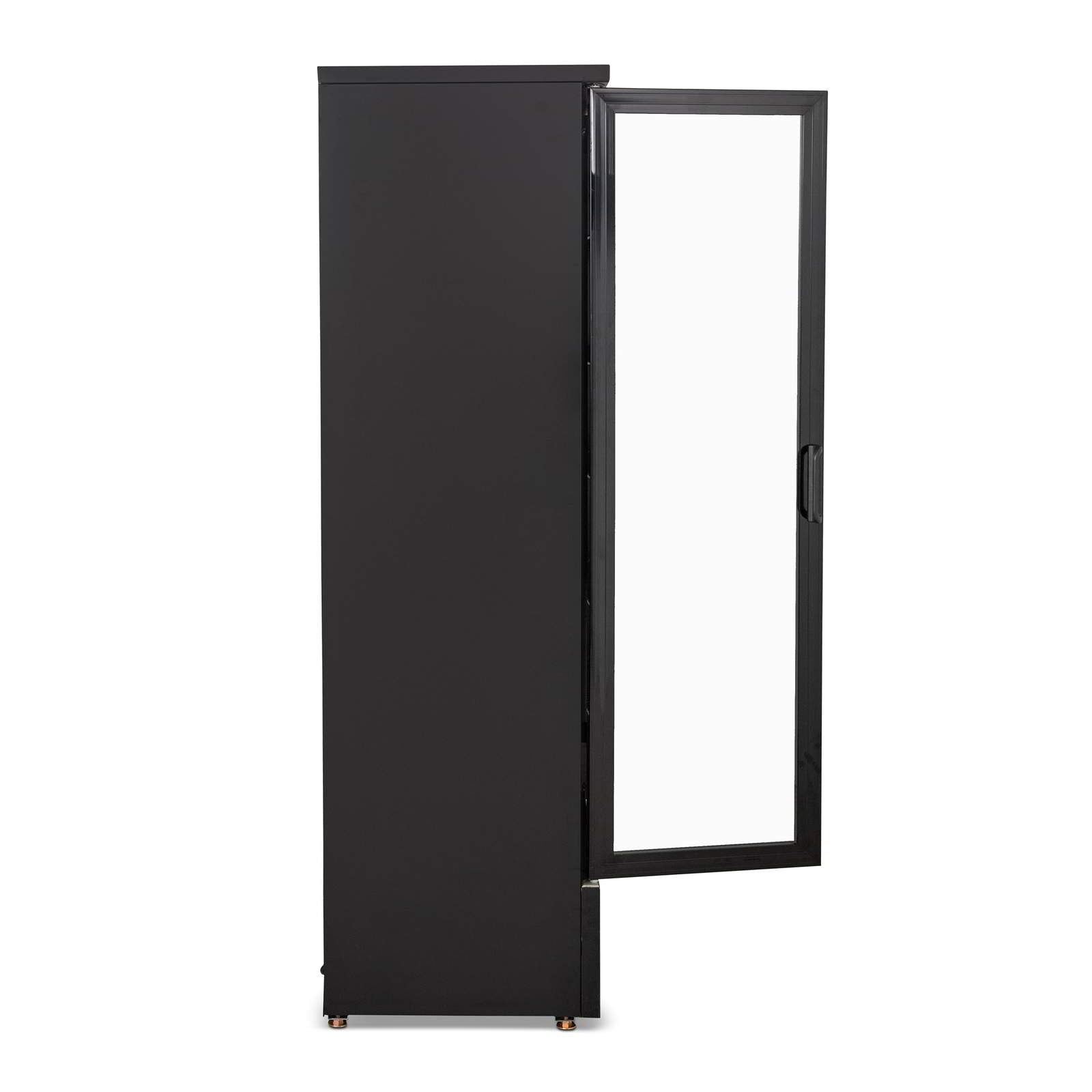 AG 477L Upright Double Glass Door Display / Backbar Fridge - Black