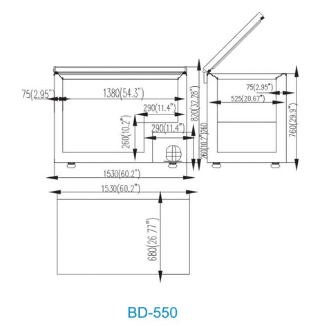 Atosa Solid Door Chest Freezer 550