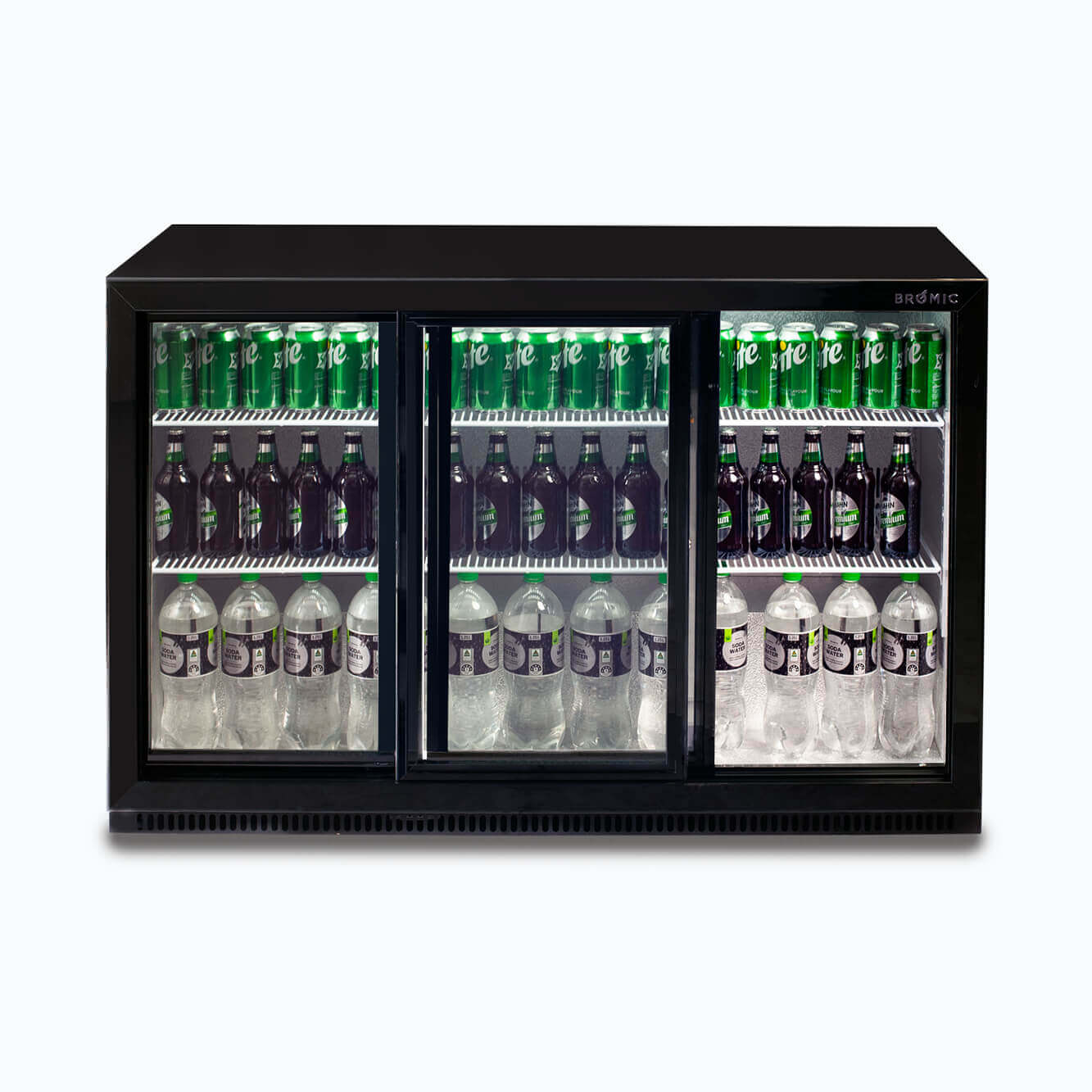 Bromic Back Bar Fridge - 307L - 3 Doors - Sliding BB0330GDS-NR-1