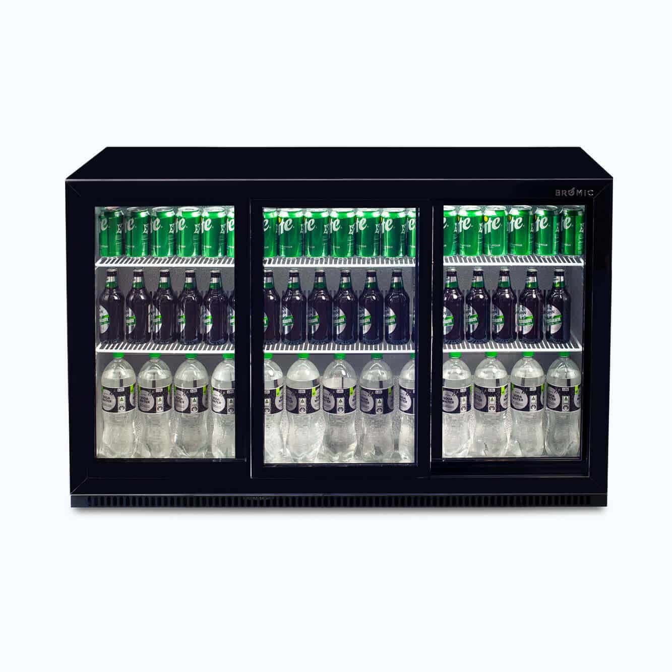 Bromic Back Bar Fridge - 307L - 3 Doors - Sliding BB0330GDS-NR-1