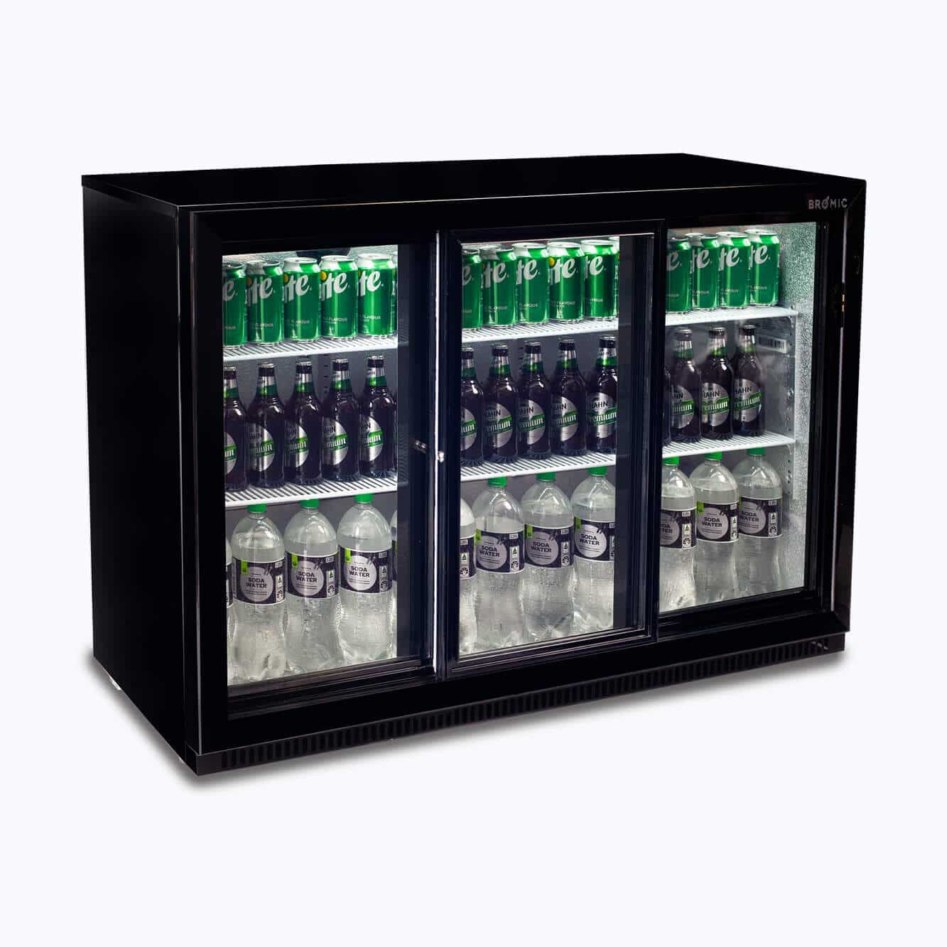 Bromic Back Bar Fridge - 307L - 3 Doors - Sliding BB0330GDS-NR-1