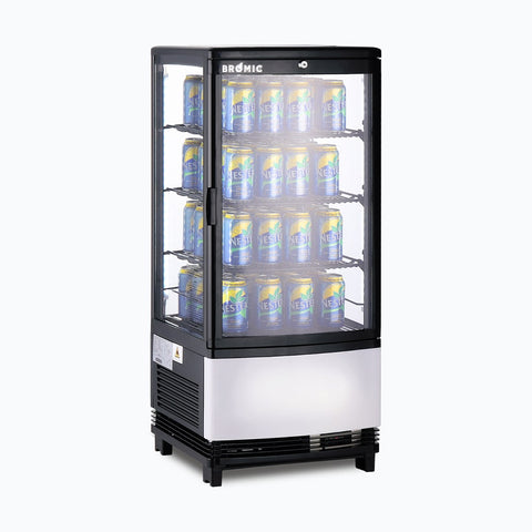 Bromic 1 Curved Glass Door Countertop Fridge 80L - Black