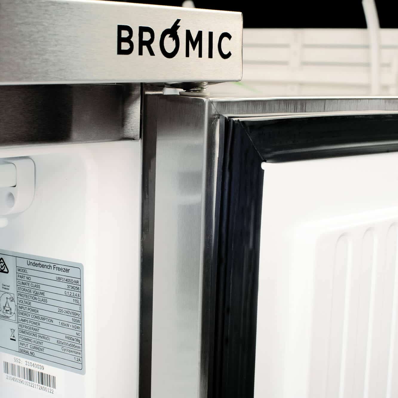 Bromic Under Bench Freezer - 115L - 1 Door - Stainless Steel UBF0140SD-NR