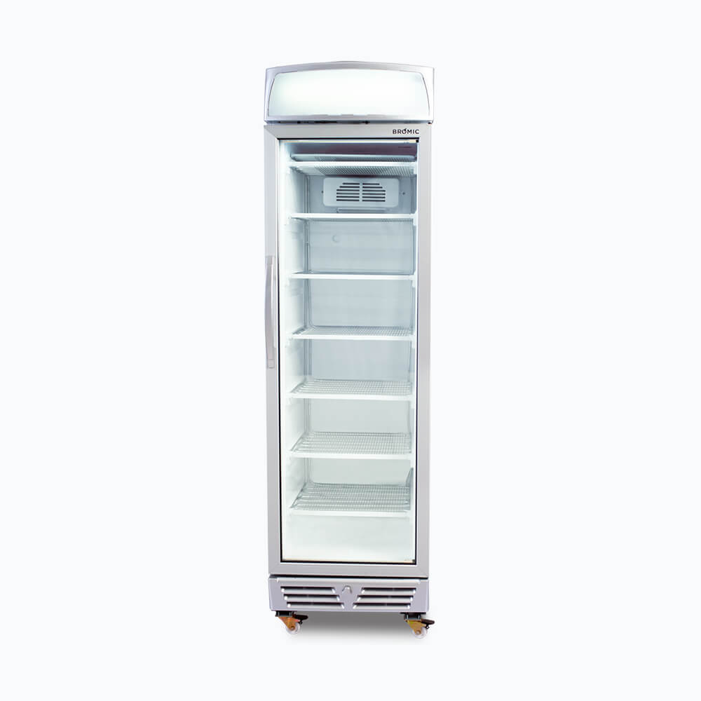 Bromic Upright Display Freezer - 300L - 1 Door - Flat Glass - Lightbox UF0374LS-NR