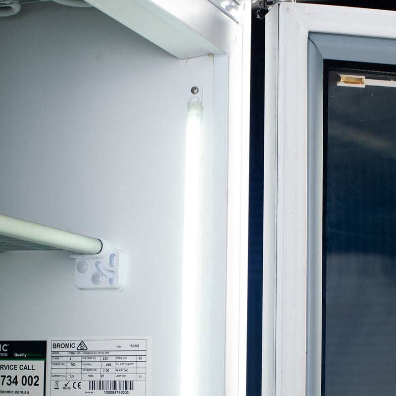 Bromic Upright Display Freezer with Lightbox LED Flat Glass Door 440L UF0440LS