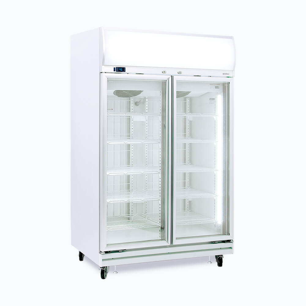 Bromic Upright Display Freezer - 976L - 2 Doors - Flat Glass - Lightbox UF1000LF