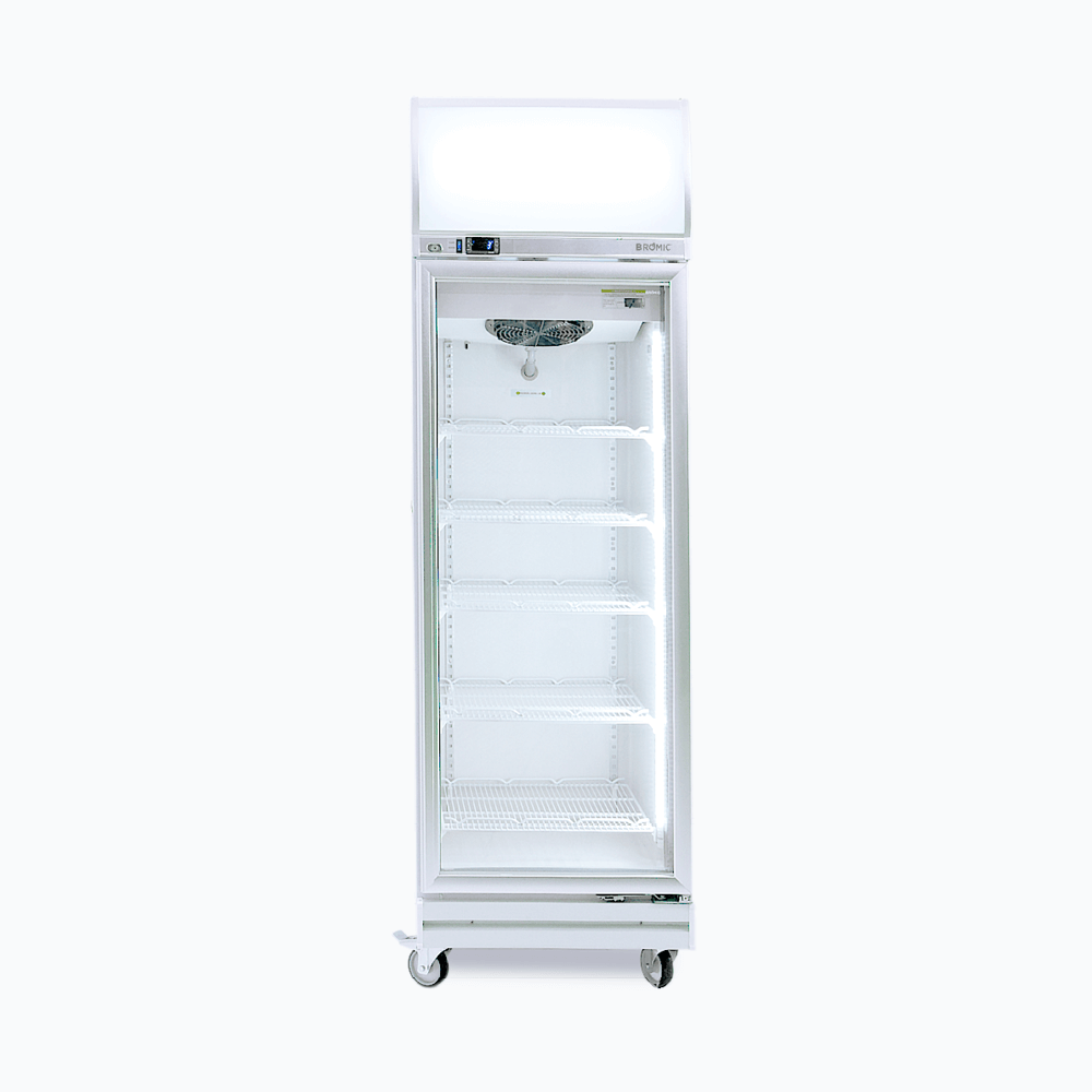Bromic Upright Display Fridge - 444L - 1 Door - Flat Glass - Lightbox GD0500LF