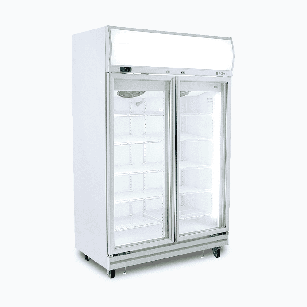 Bromic Upright Display Fridge - 976L - 2 Doors - Flat Glass - Lightbox GD1000LF