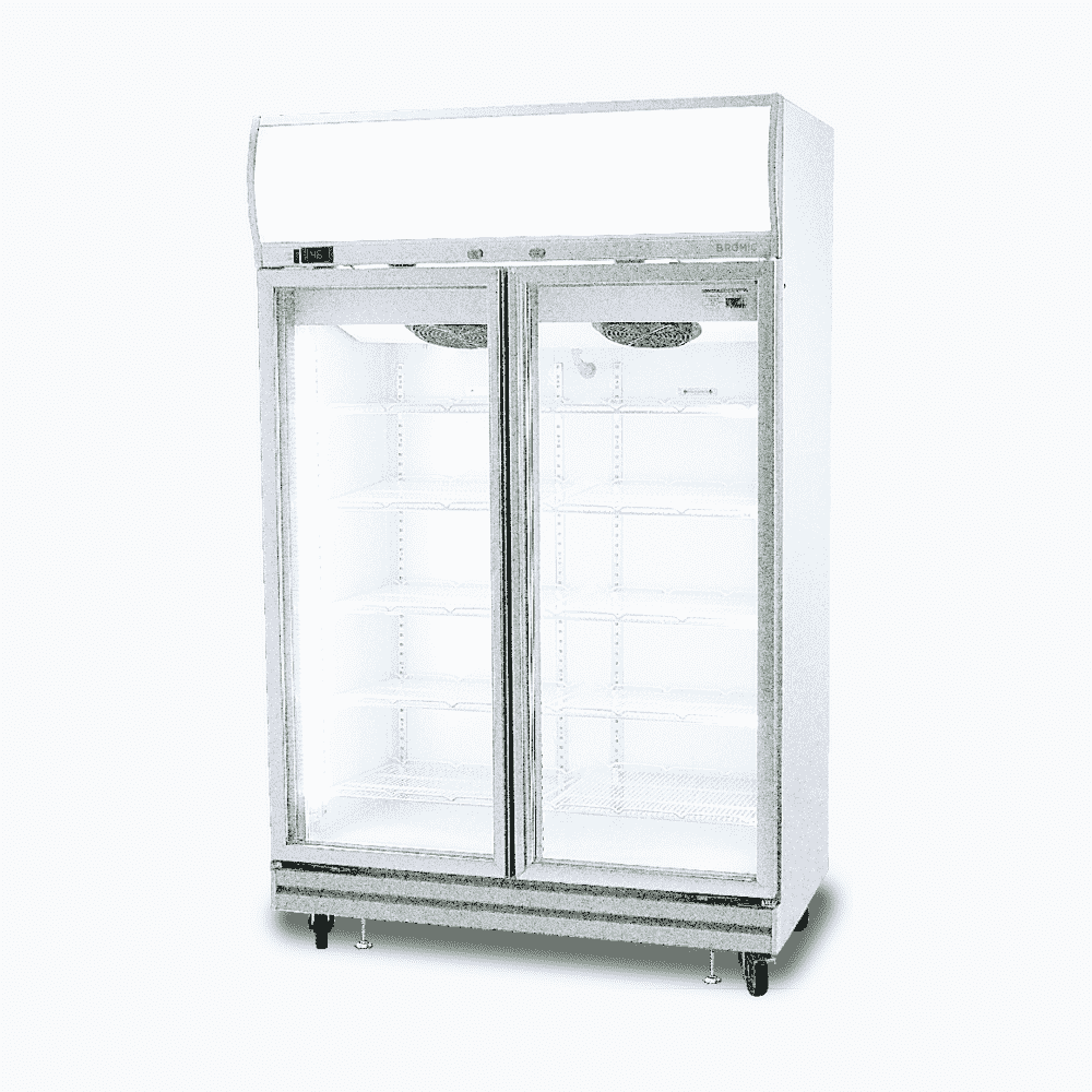 Bromic Upright Display Fridge - 976L - 2 Doors - Flat Glass - Lightbox GD1000LF