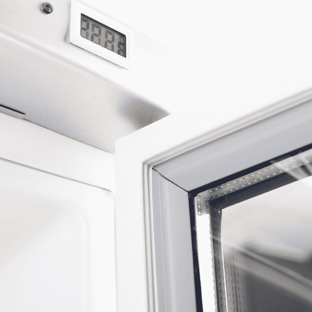 Bromic Upright Display Fridge - 372L - 1 Door - Flat Glass - White with Silver Trim GM0374-NR