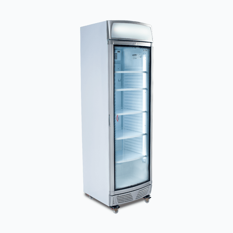 Bromic Upright Display Fridge with Lightbox Curved Glass Door 380L GM0400LC