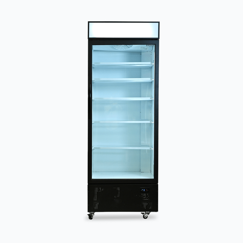 Bromic Upright Display Fridge with Lighbox Glass Door 659L - Black