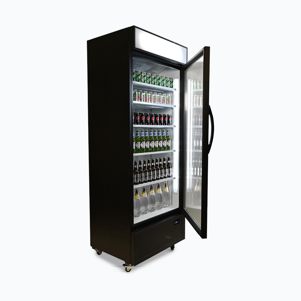 Bromic Upright Display Fridge with Lighbox Glass Door 659L - Black