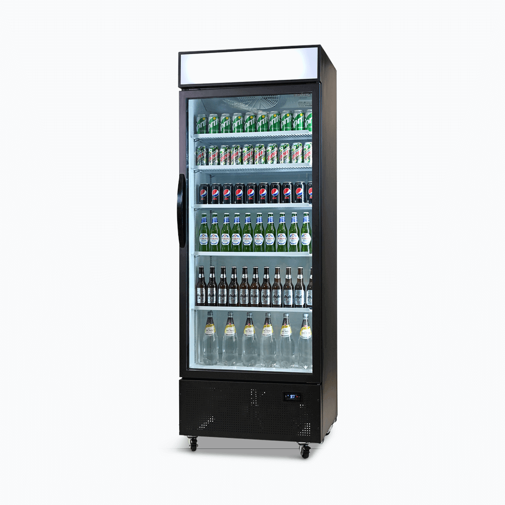 Bromic Upright Display Fridge with Lighbox Glass Door 659L - Black