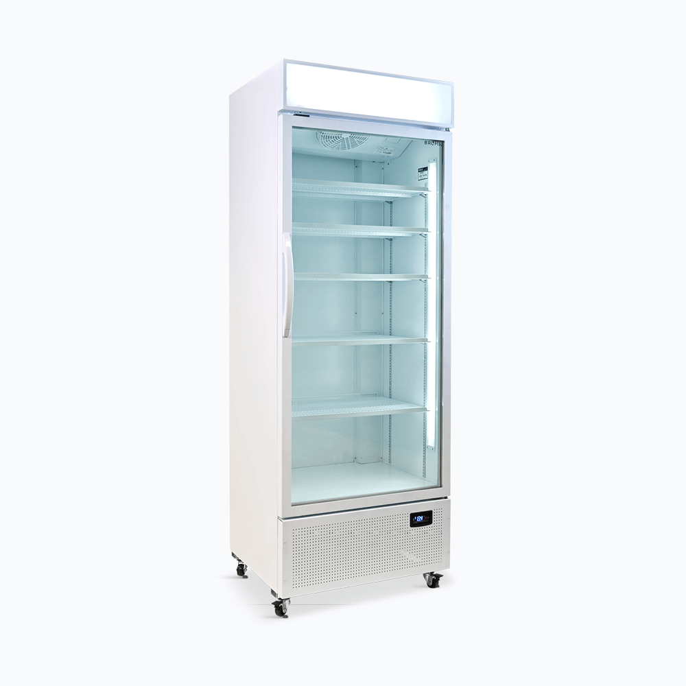 Bromic Upright Display Fridge with Lighbox Glass Door 690L - White