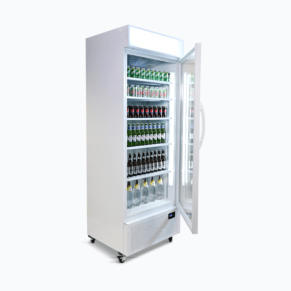 Bromic Upright Display Fridge with Lighbox Glass Door 690L - White