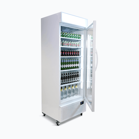 Bromic Upright Display Fridge with Lighbox Glass Door 690L - White