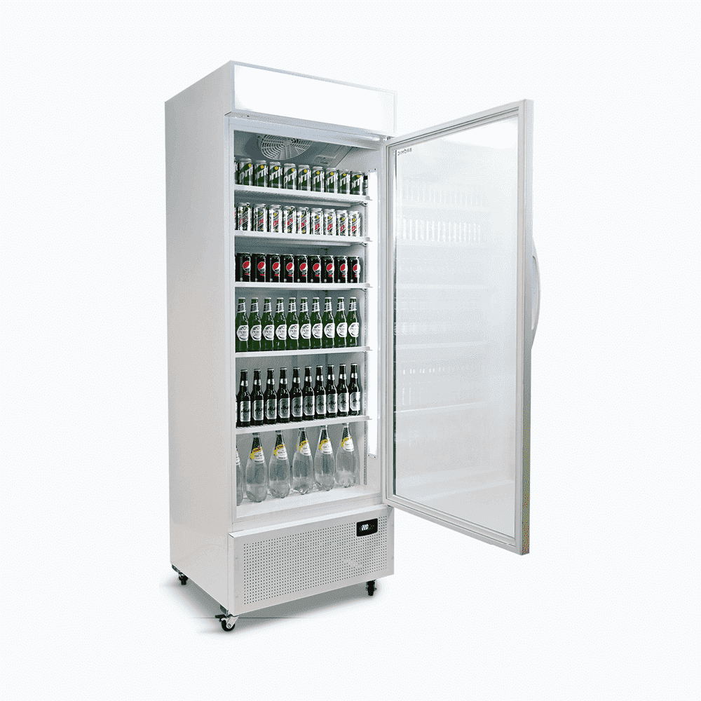 Bromic Upright Display Fridge with Lighbox Glass Door 690L - White