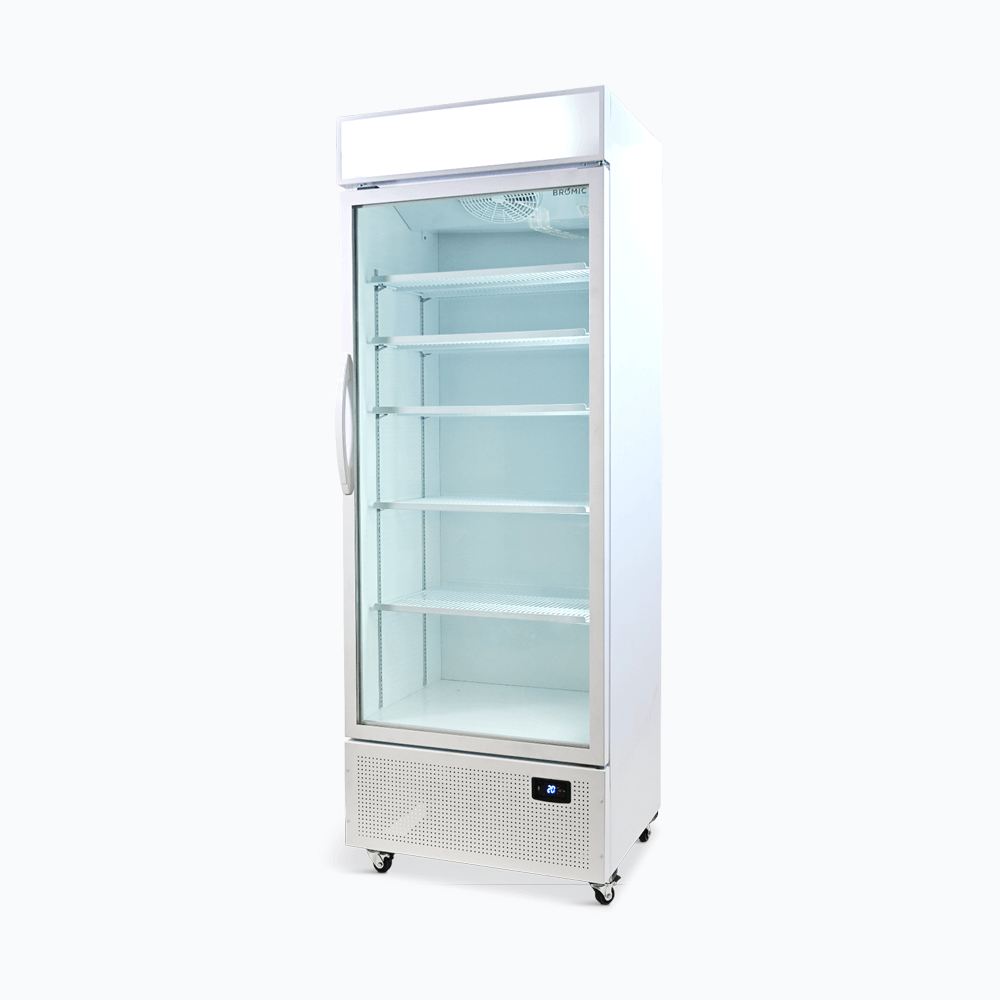 Bromic Upright Display Fridge with Lighbox Glass Door 690L - White