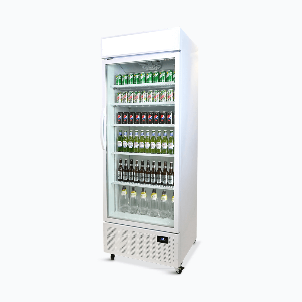 Bromic Upright Display Fridge with Lighbox Glass Door 690L - White