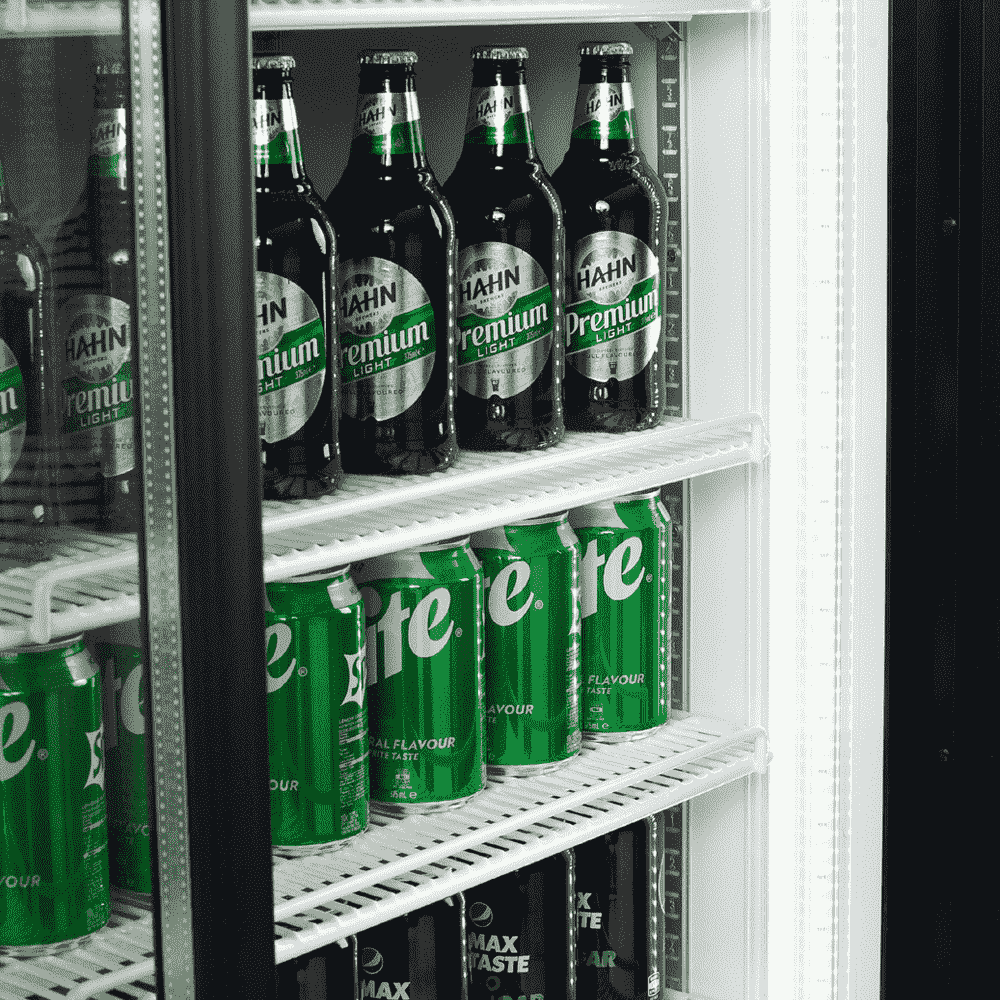 Bromic Upright Display Fridge - 945L - 2 Doors - Sliding - Flat Glass - Lightbox GM0980LS-NR