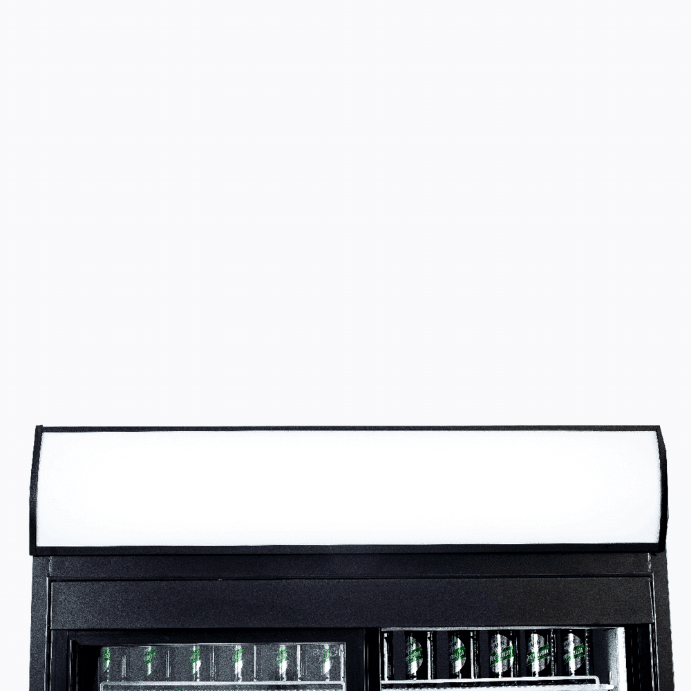 Bromic Upright Display Fridge - 945L - 2 Doors - Sliding - Flat Glass - Lightbox GM0980LS-NR