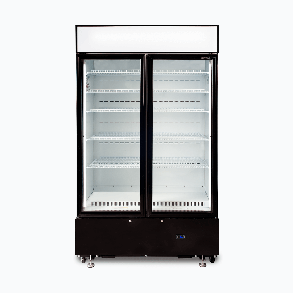 Bromic Upright Display Fridge - 960L - 2 Doors - Flat Glass - Cassette - Black GM1000LBCAS