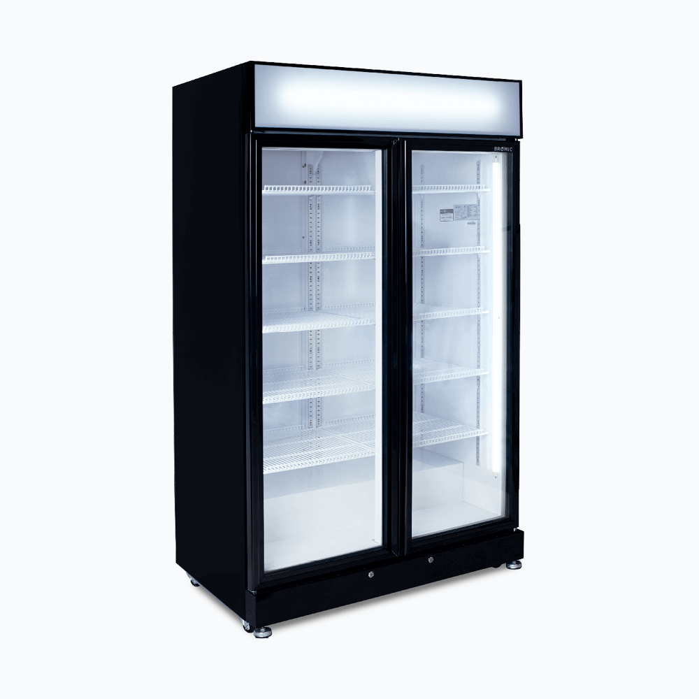 Bromic Upright Display Fridge - 885L - 2 Doors - Flat Glass - Black GM0900LBECO-NR