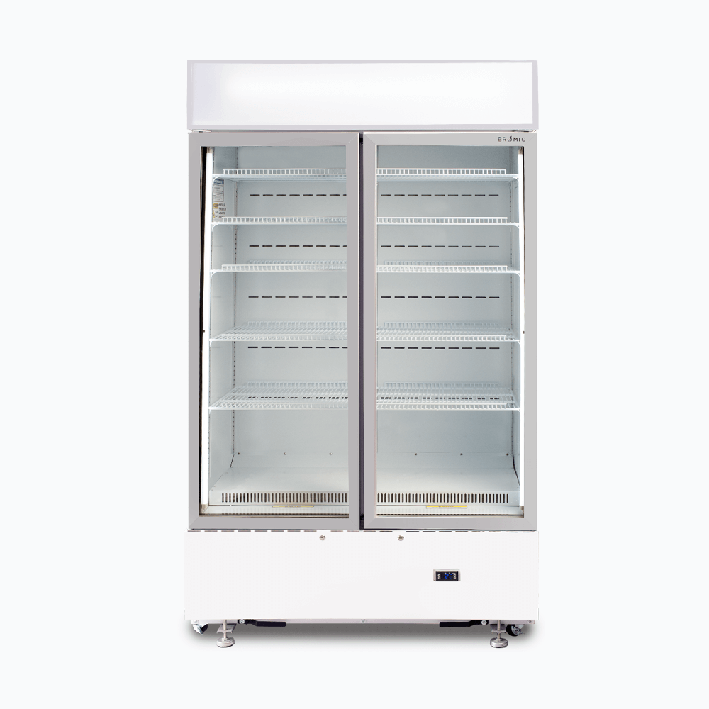 Bromic Upright Display Fridge - 960L - 2 Doors - Flat Glass - Cassette - White GM1000LWCAS